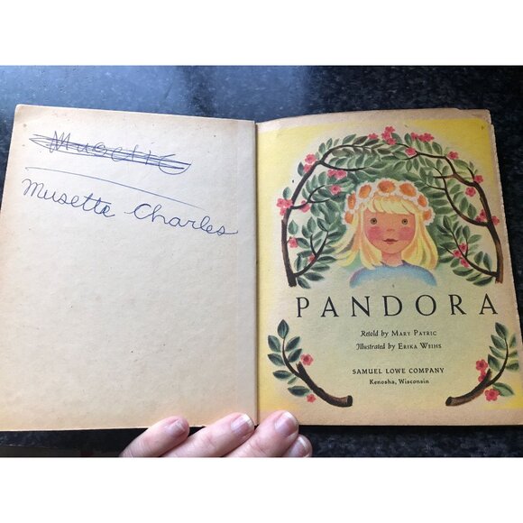 Vtg 1945 "Pandora" Children's Book A Sturdibilt Book Retold Mary Patric Sam Lowe - Picture 2 of 10